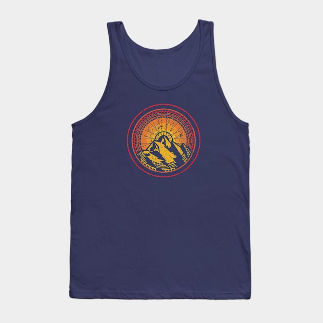 MTB Mountain Biking Rust Sun Tread Design Tank Top by TeeCreations